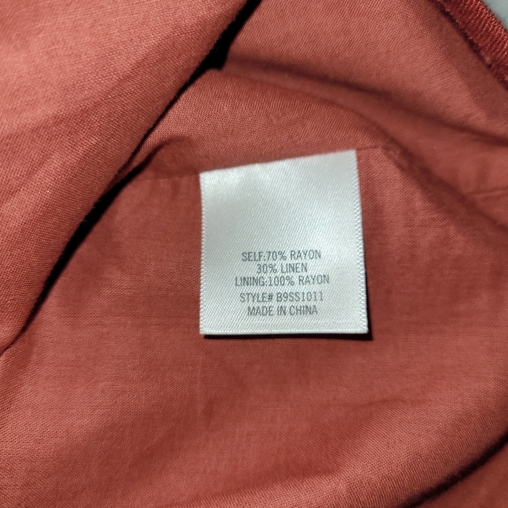 NWT* Blue Rain* Embroidered Skirt* Button Front* Rayon/Linen Blend* Rust* Sz M - Picture 5 of 7